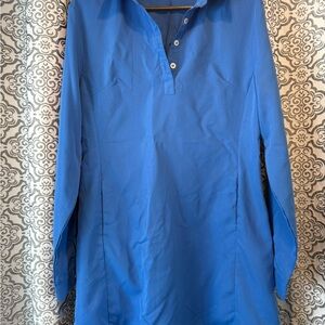 SHEIN Royal Blue Long Sleeve Tunic Dress